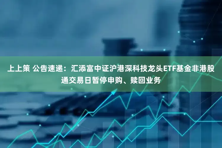 上上策 公告速递：汇添富中证沪港深科技龙头ETF基金非港股通交易日暂停申购、赎回业务